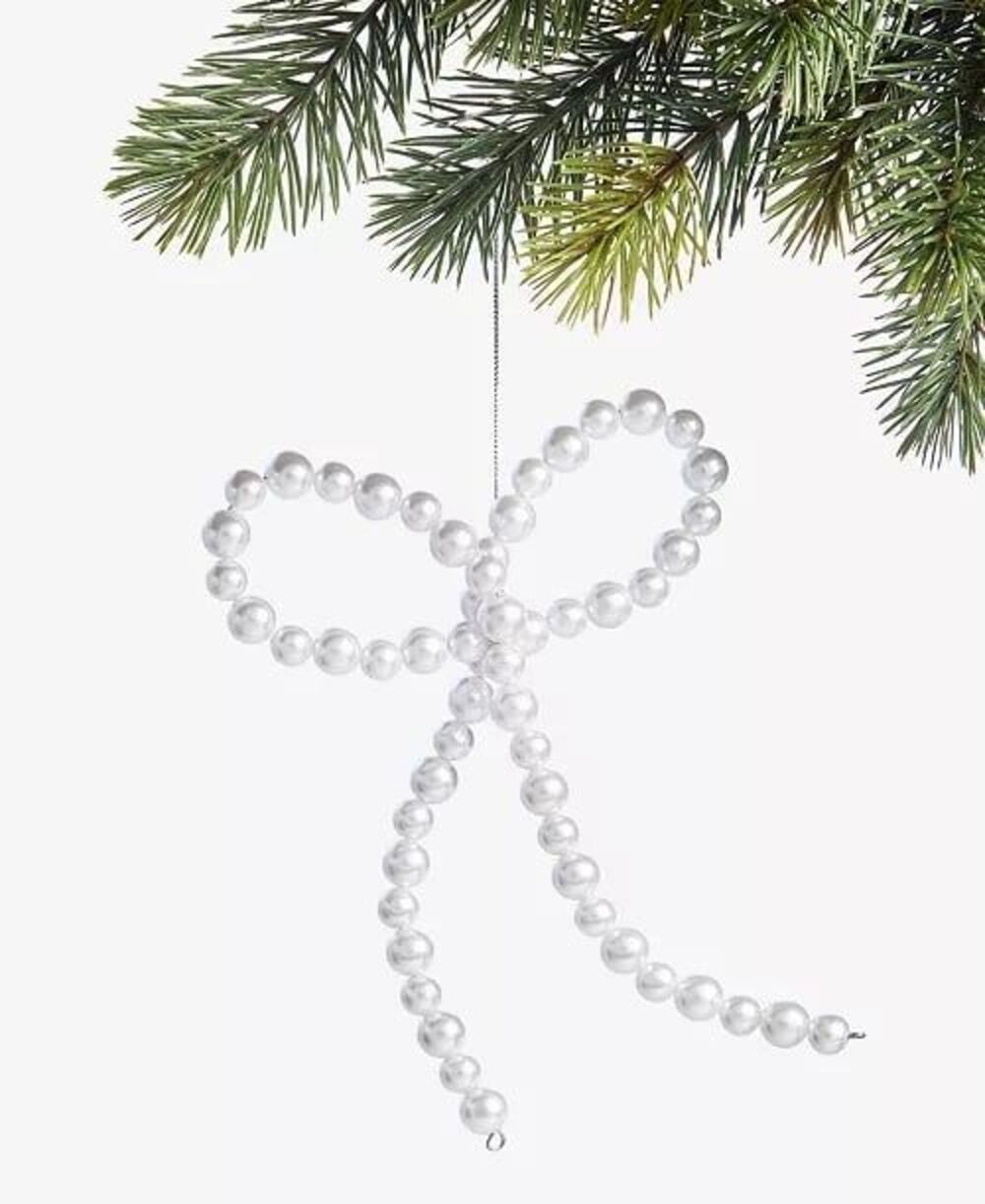 Macy’s Holiday Lane Gilded Glamour Pearl Bow Christmas Ornament